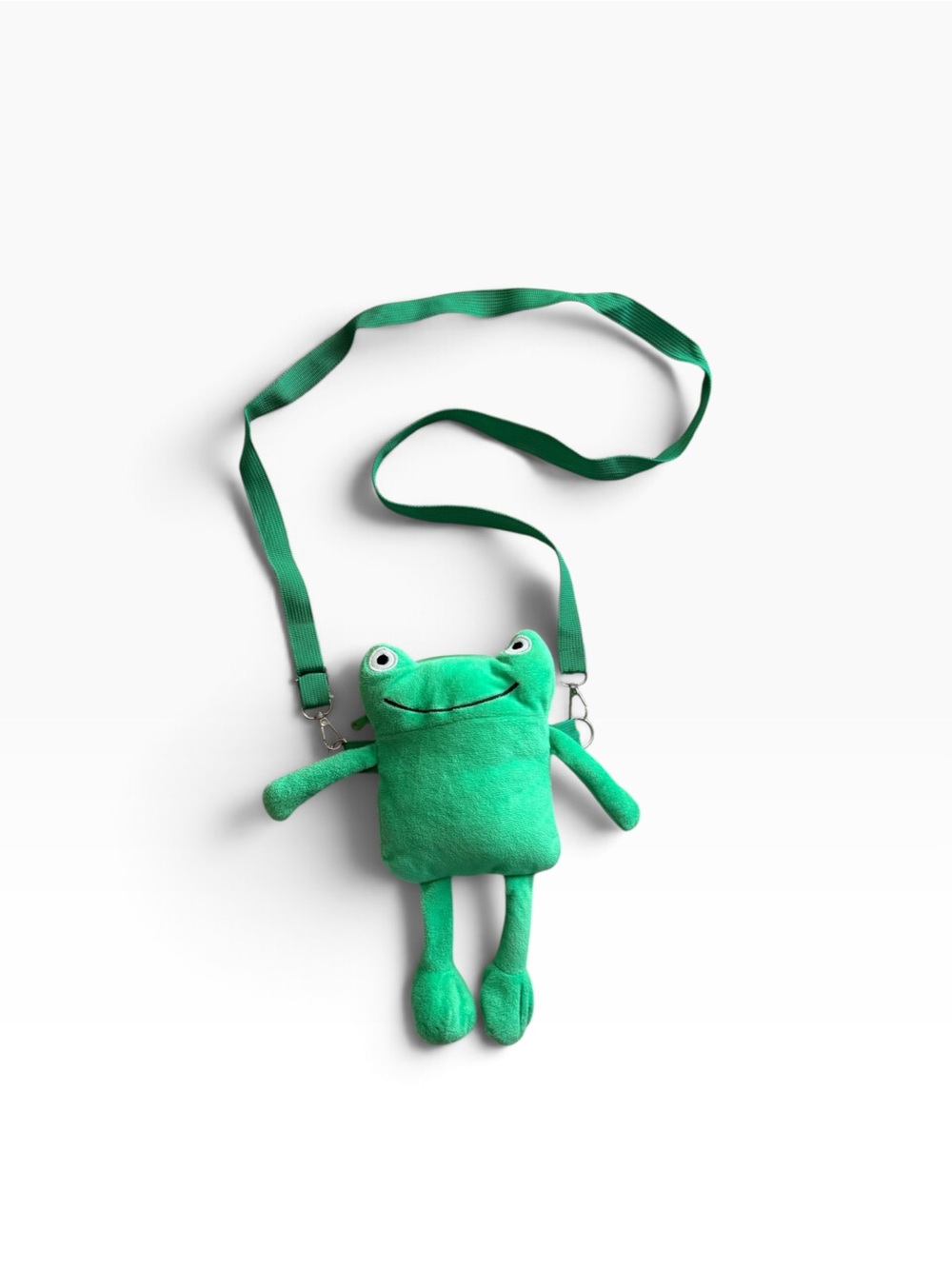 Kids Green Frog Plush Crossbody Backpack Purse